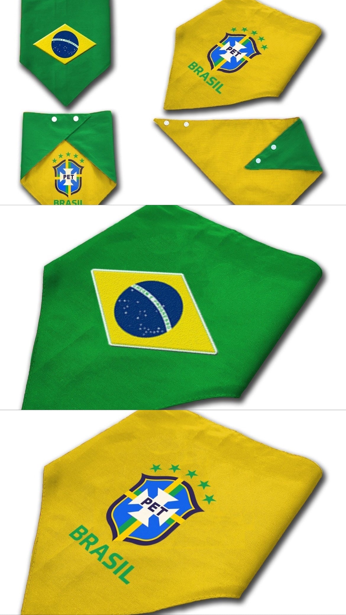 Bandana Pet Brasil dupla face
